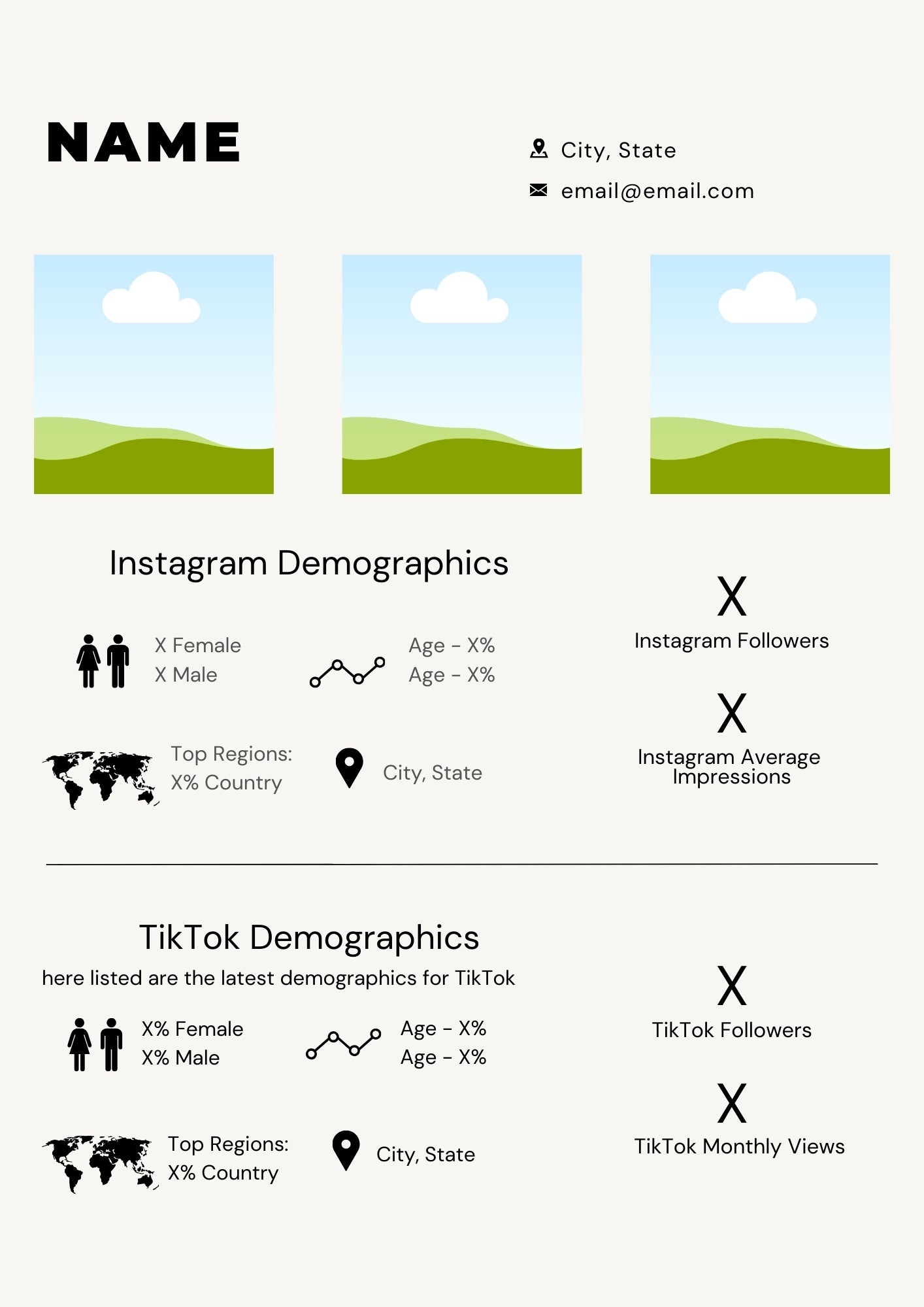 Minimalist Media Kit Template for Influencers (Canva Editable)