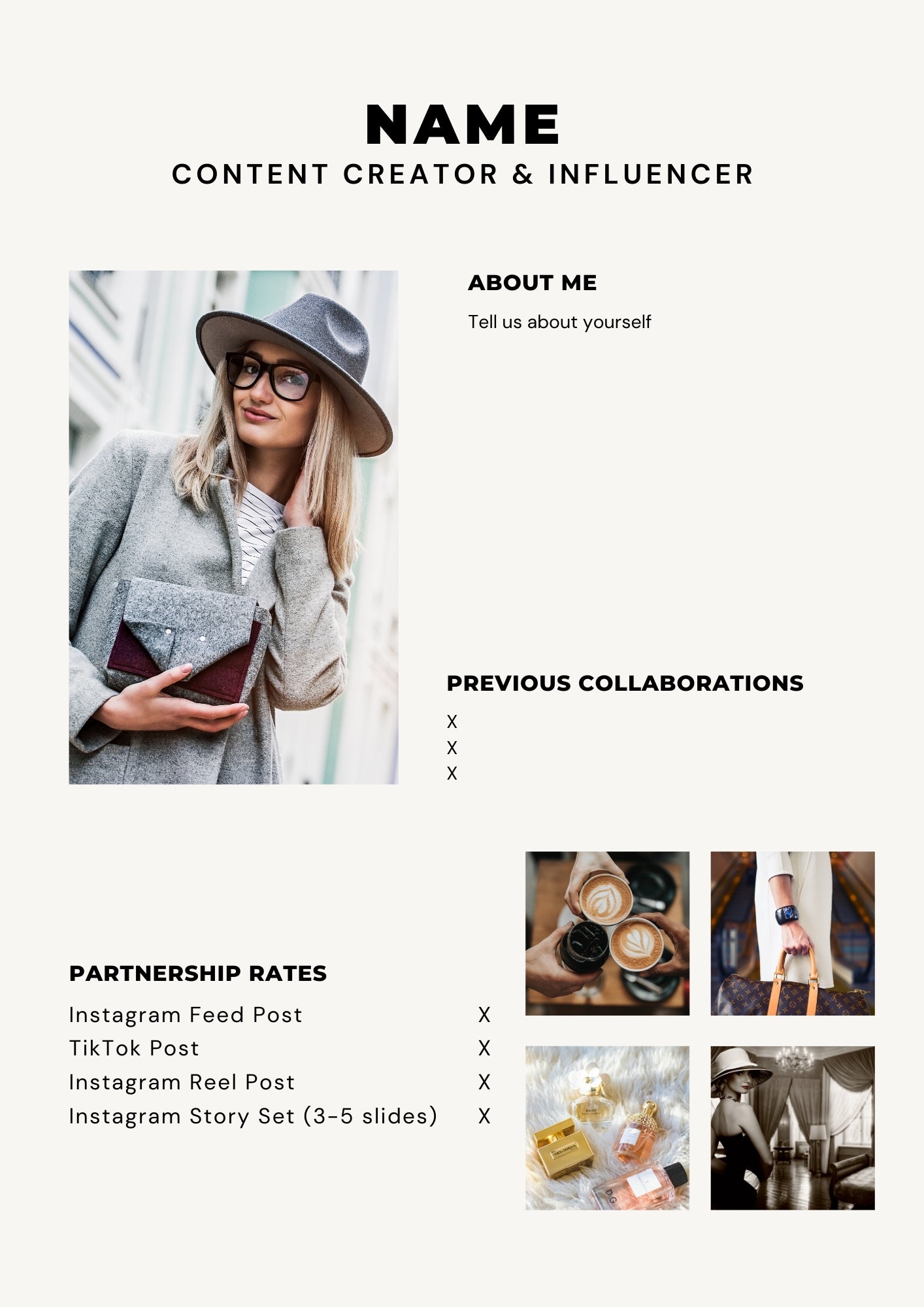 Minimalist Media Kit Template for Influencers (Canva Editable)