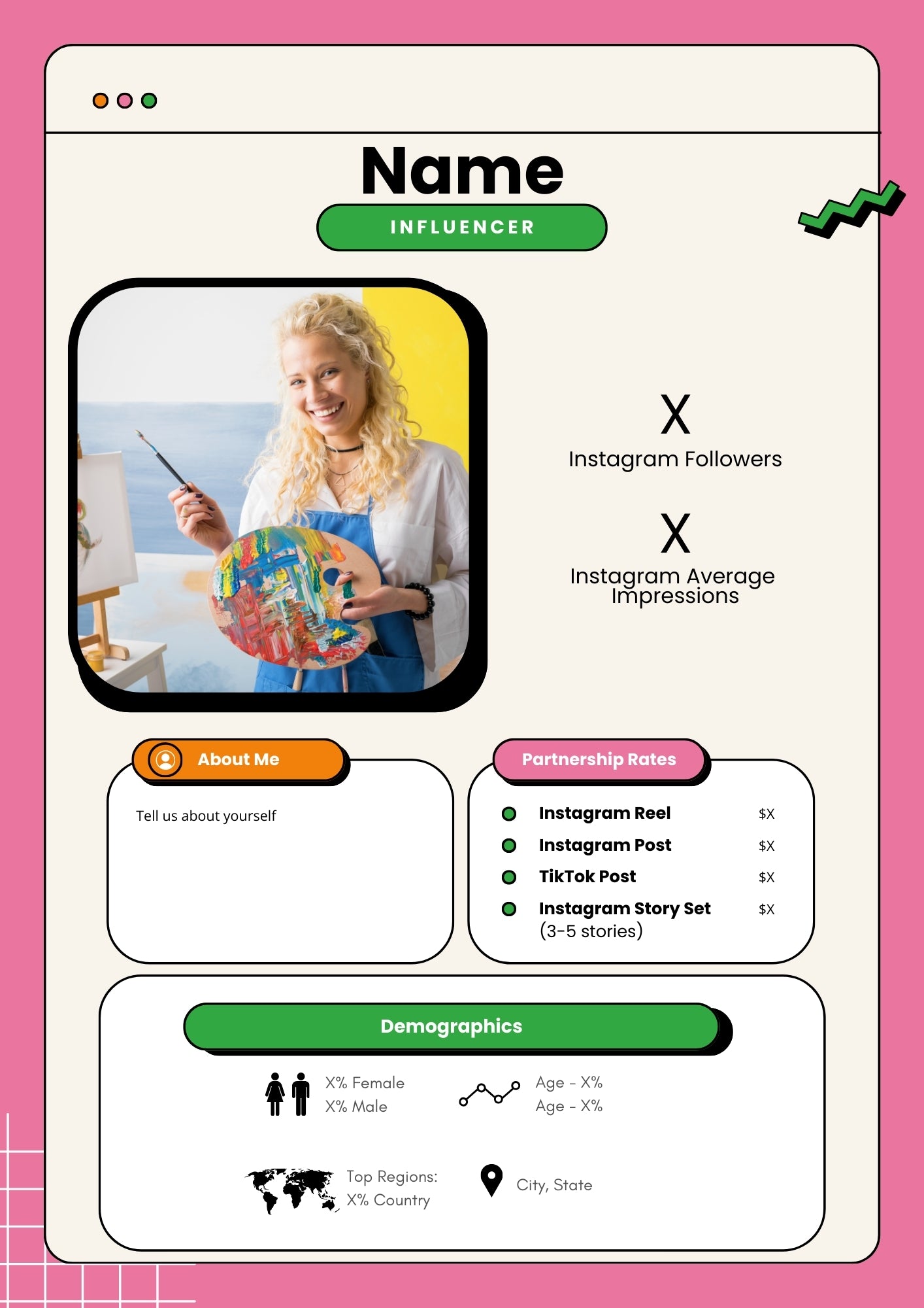 Bold Colorful Media Kit Template for Influencers (Canva Editable)