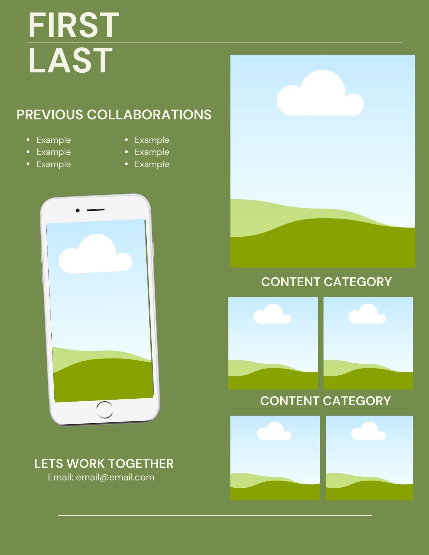 Monochromatic Media Kit Template for Influencers (Canva Editable)