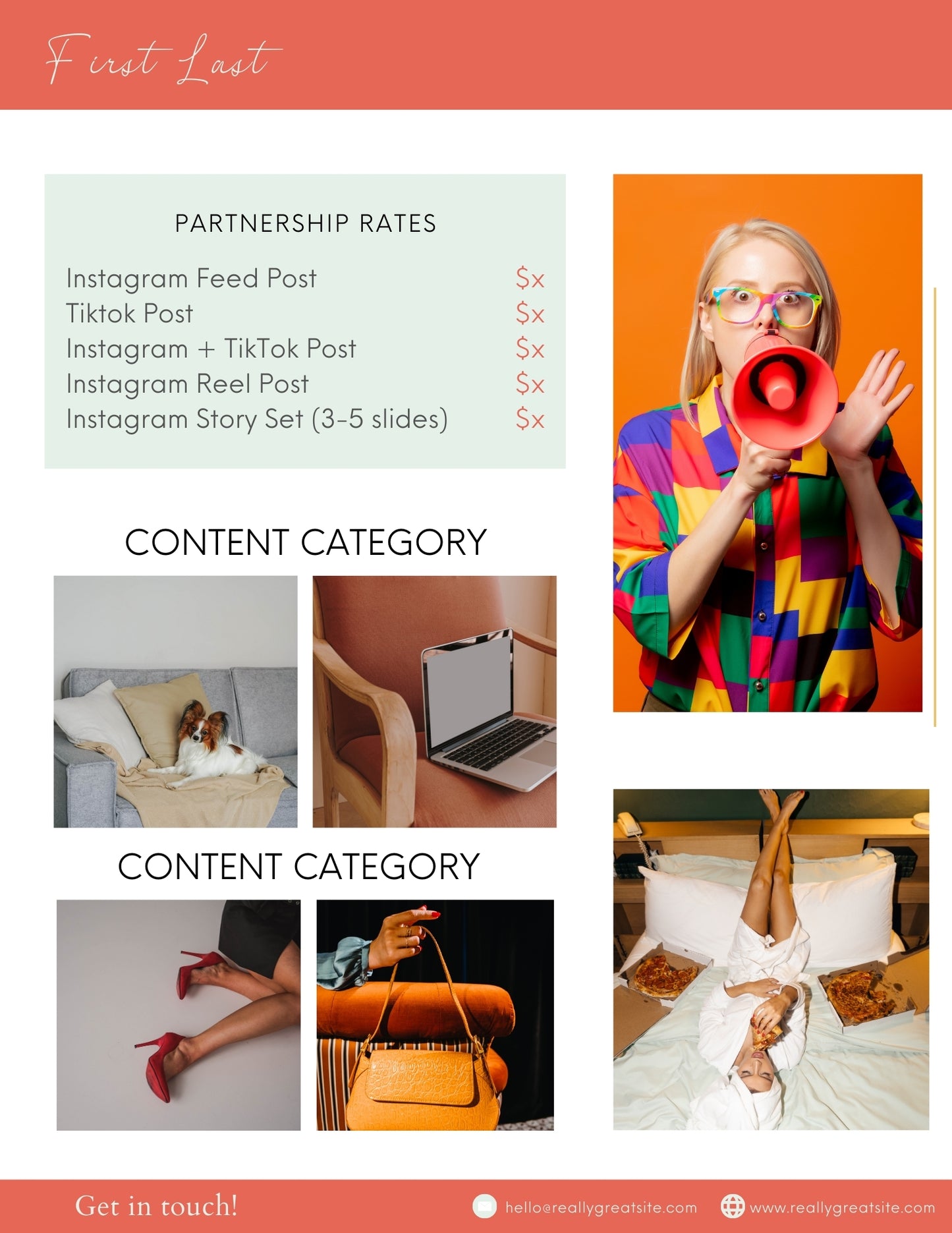 Blush & Mint Media Kit Template for Influencers (Canva Editable)