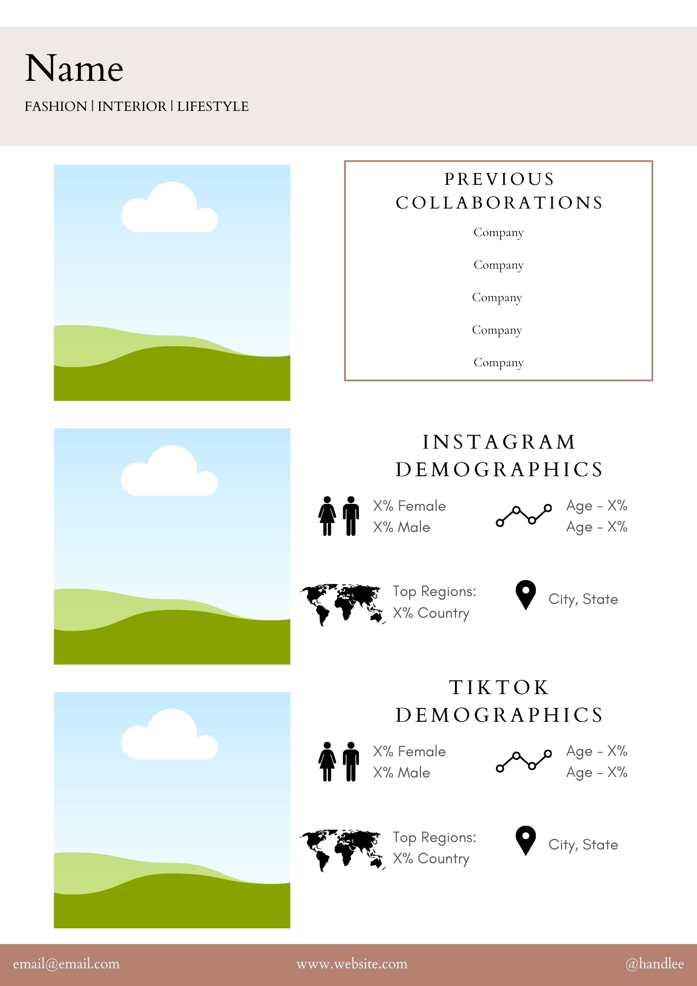 Feminine Media Kit Template for Influencers (Canva Editable)