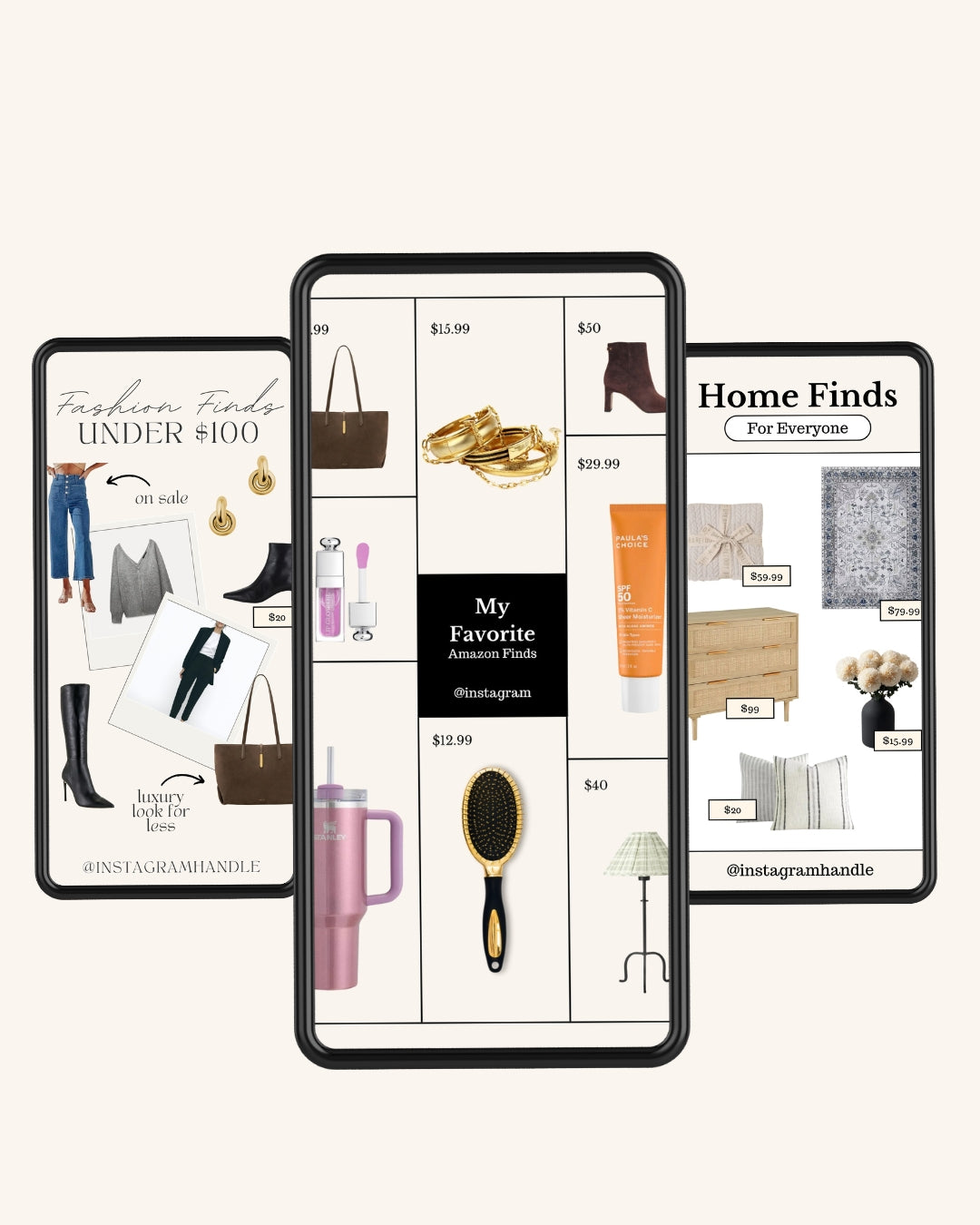 Neutral Shopping Favs Story Template (Canva Editable)